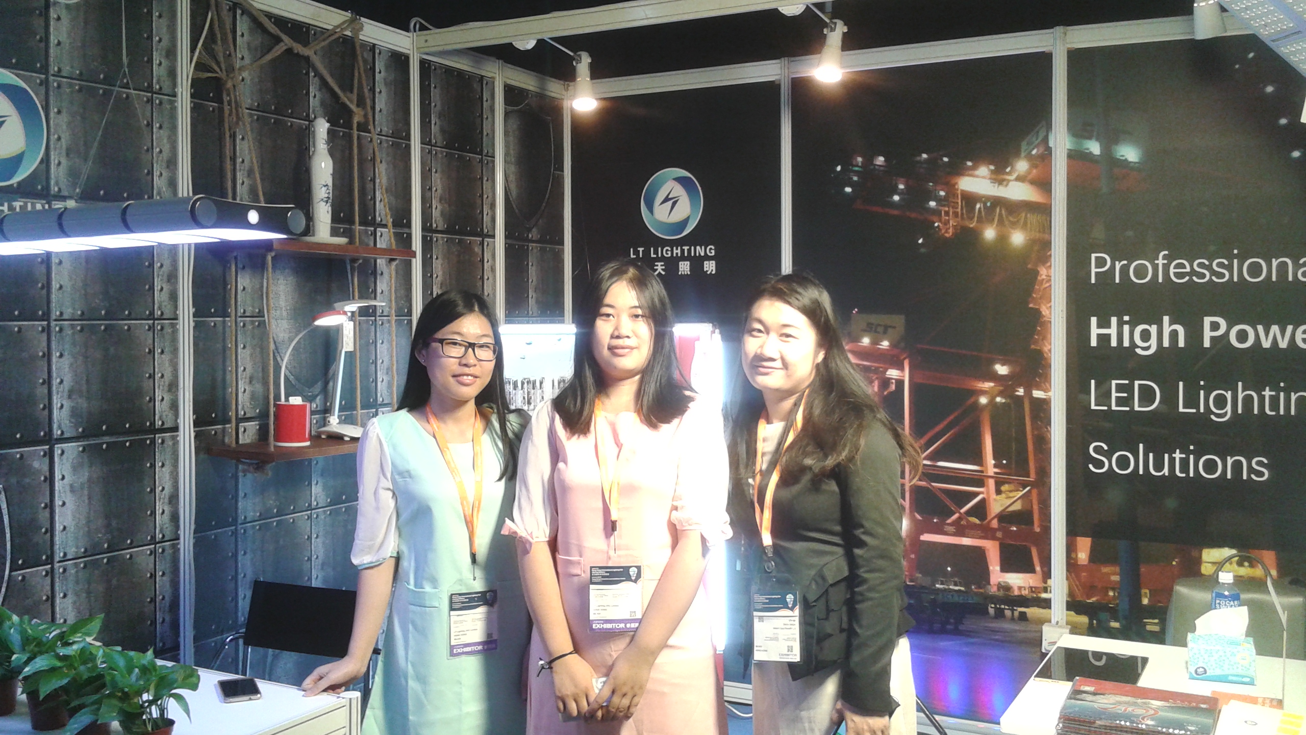 Welcoming visitors to our booth at the 2016 Hong Kong Lighting Fair